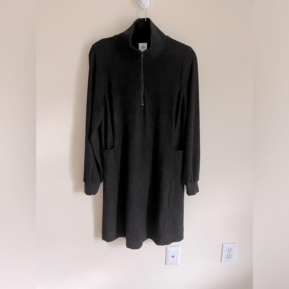 Cabi Cuddle Dress 1/4 Zip Super Soft Pullover light weight W/ Pockets Bl…